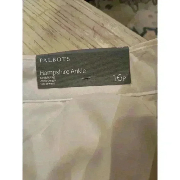 Talbots Women's Ankle Pants 16P Petite White Straight Leg Casual - Picture 2 of 10